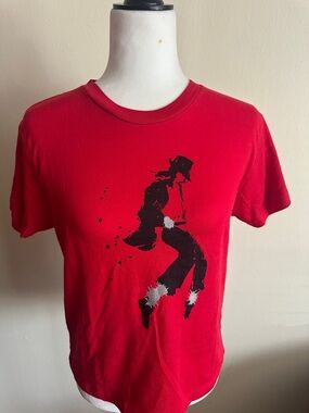 Kids Red Graphic Tee with Dance Silhouette